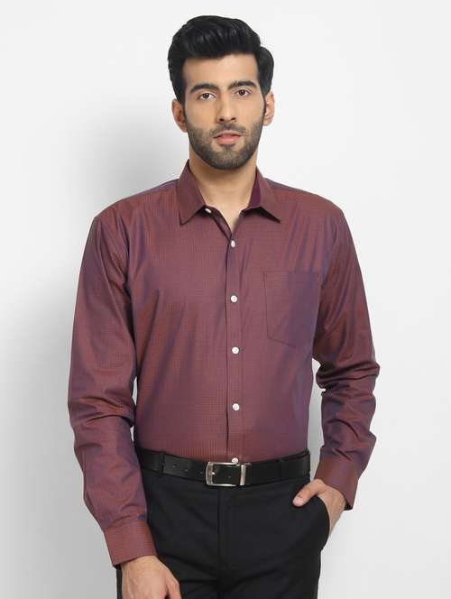 mens self design formal shirt - 16773404 -  Standard Image - 0