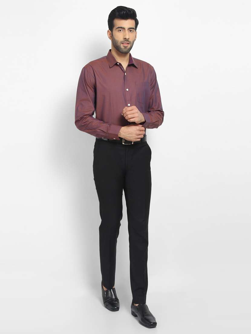 mens self design formal shirt - 16773404 - Standard Image - 3