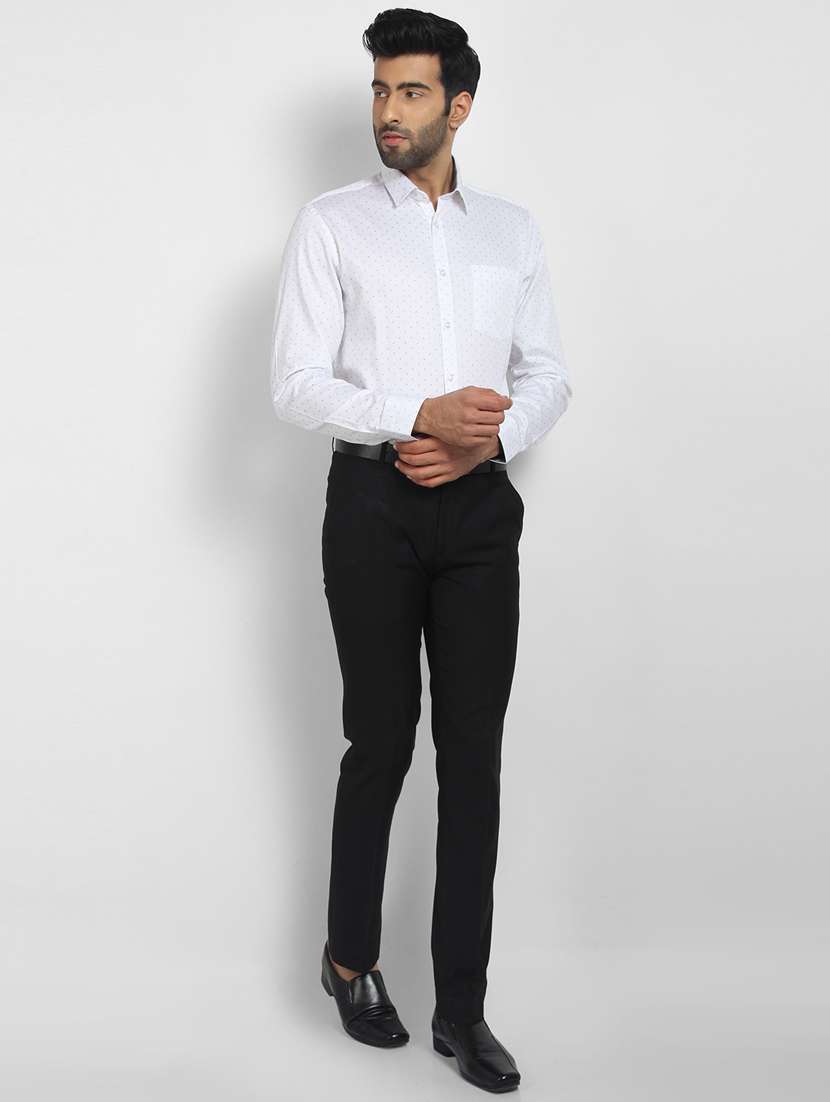 mens micro print formal shirt - 16773437 - Standard Image - 3