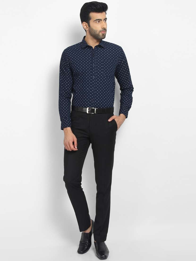 mens micro print formal shirt - 16773440 - Standard Image - 3