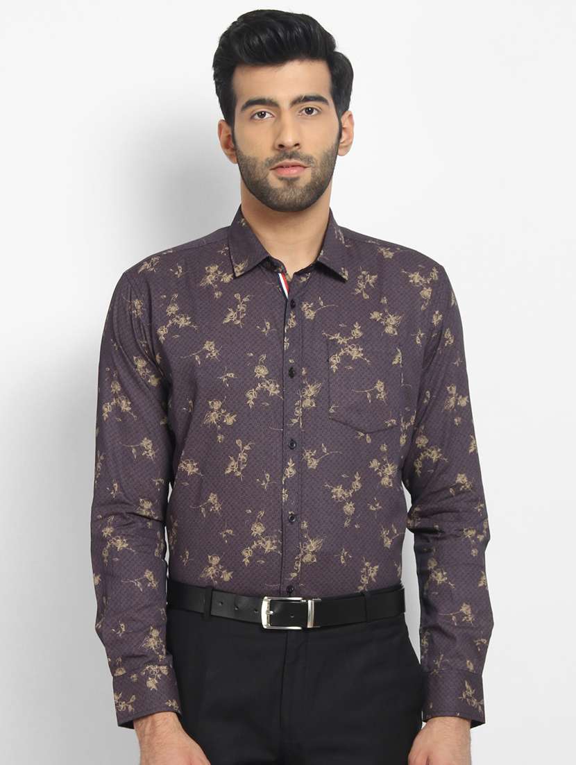 mens leaf print formal shirt - 16773457 - Zoom Image - 0