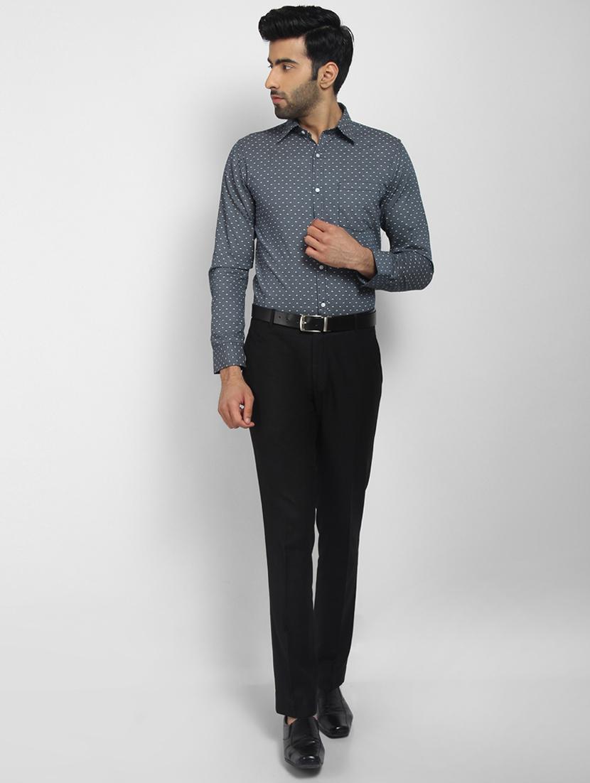 mens micro print formal shirt - 16773470 - Standard Image - 3