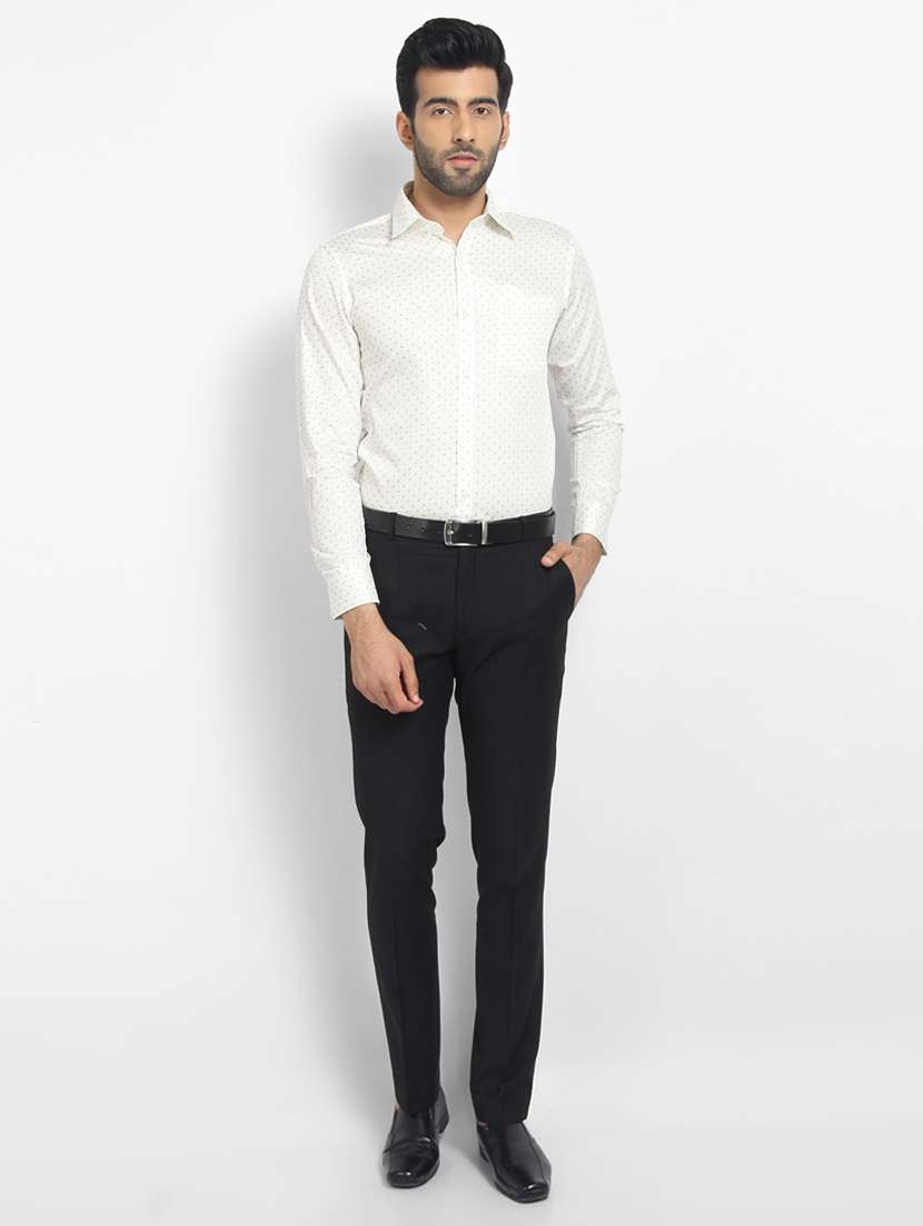 mens micro print formal shirt - 16773479 - Standard Image - 3