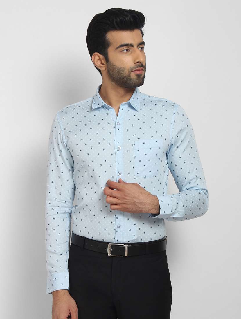 mens micro print formal shirt - 16773490 - Zoom Image - 0