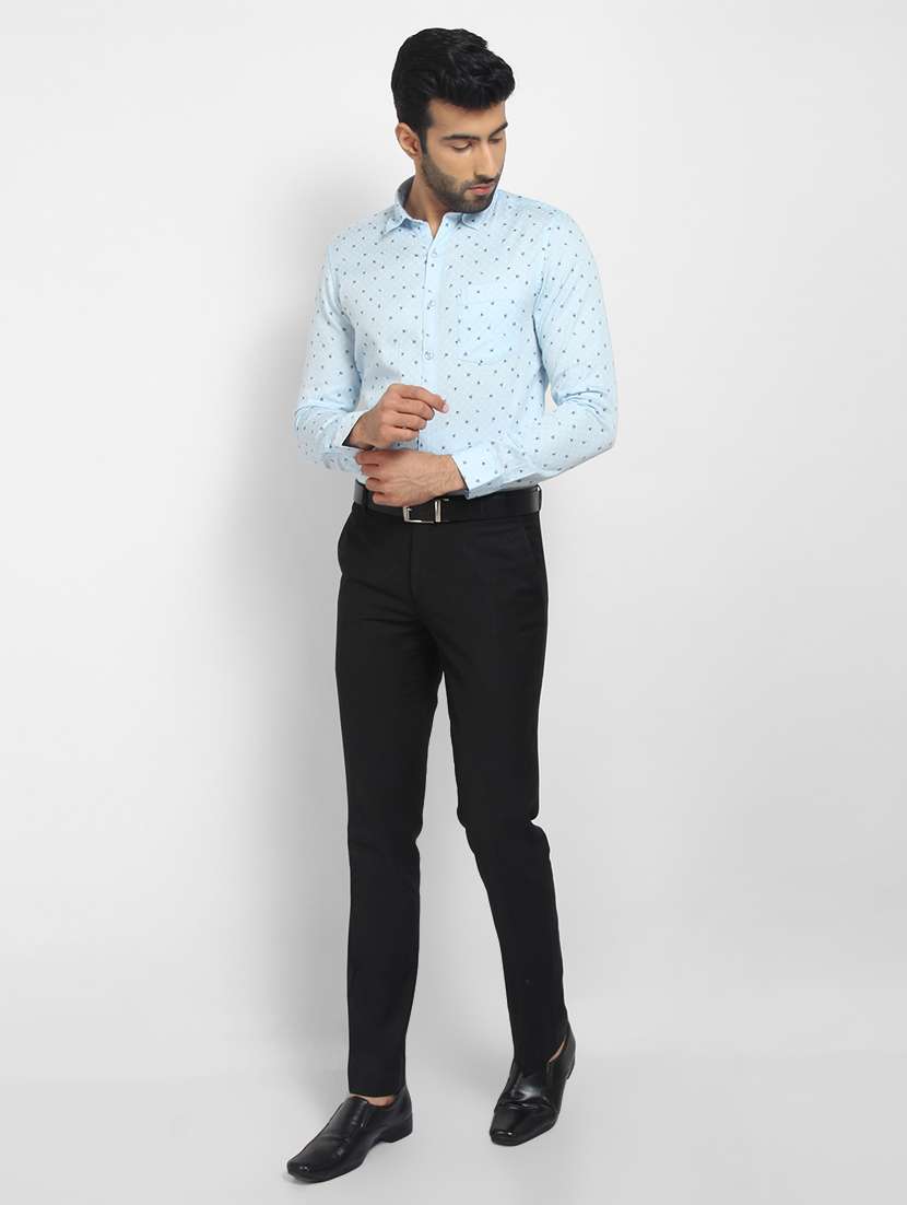 mens micro print formal shirt - 16773490 - Standard Image - 3
