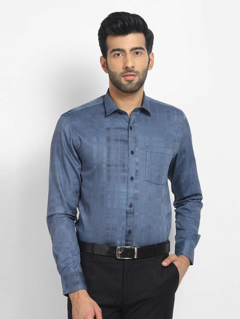 mens micro print formal shirt - 16773493 -  Zoom Image - 0