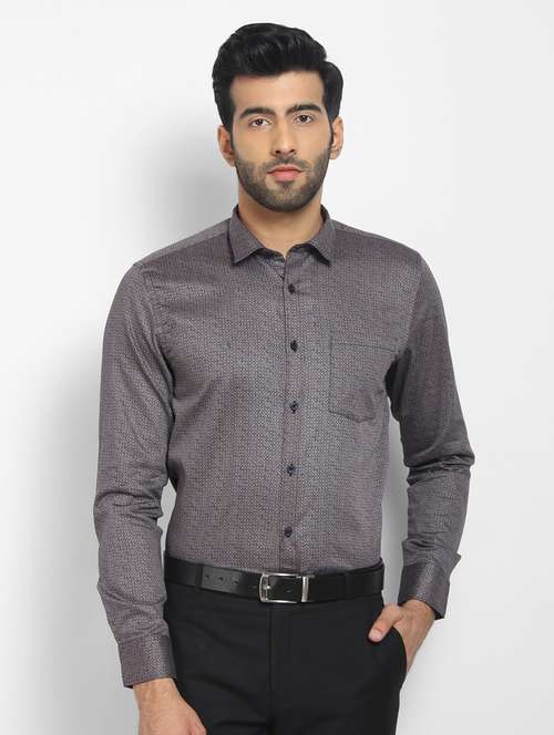 mens micro print formal shirt - 16773506 -  Standard Image - 0