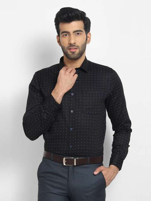 mens micro print formal shirt - 16773511 -  Standard Image - 0