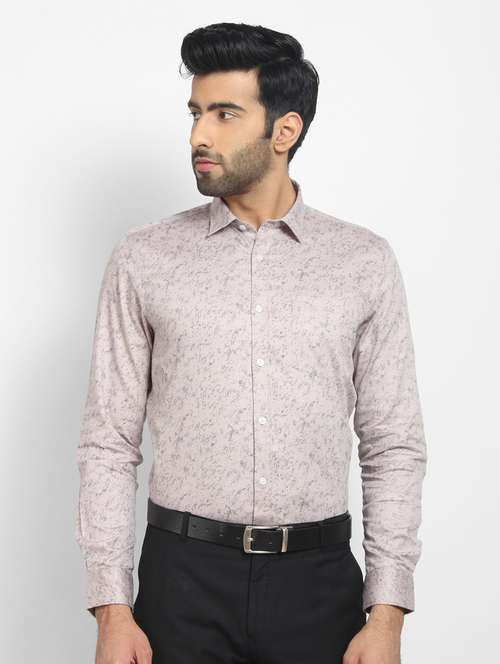 mens leaf print formal shirt - 16773513 - Standard Image - 0