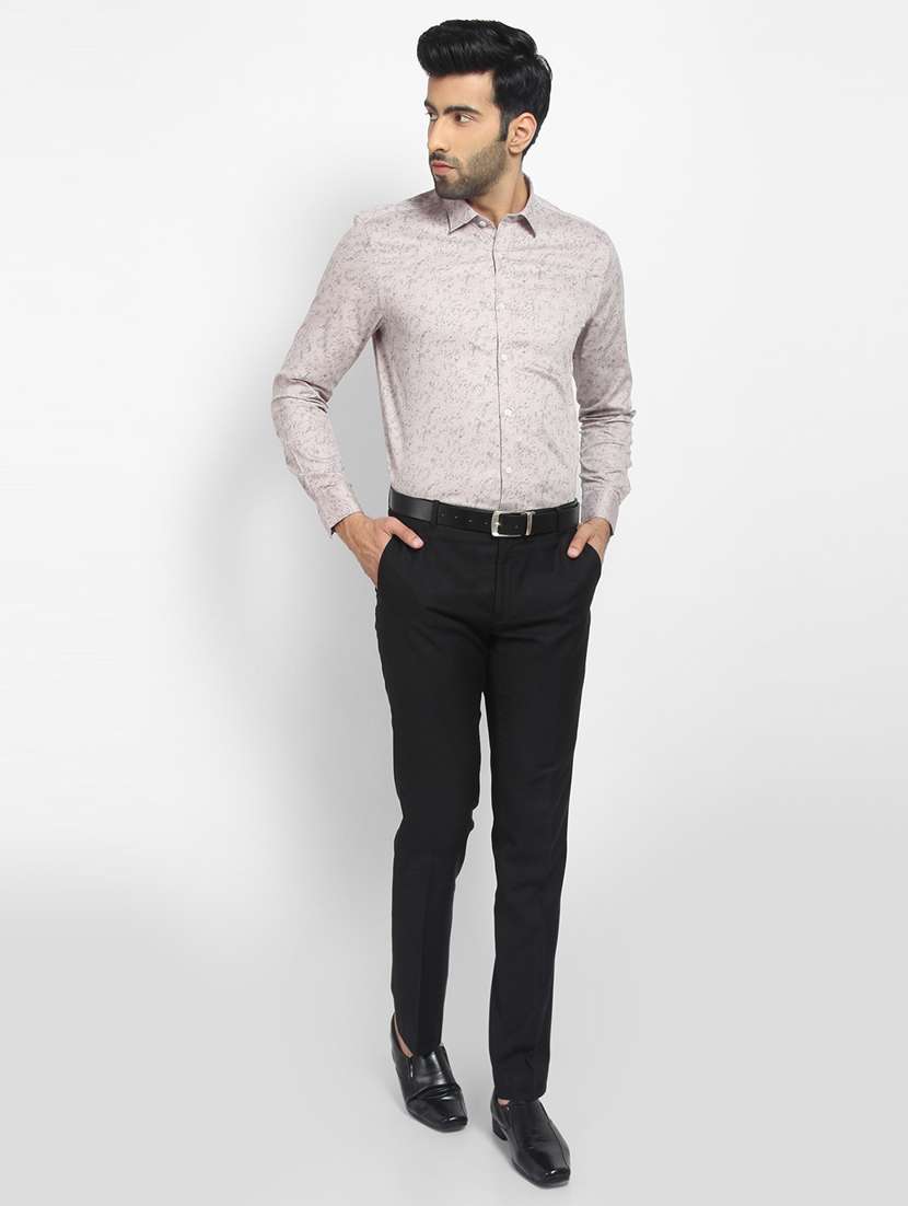 mens leaf print formal shirt - 16773513 - Standard Image - 3
