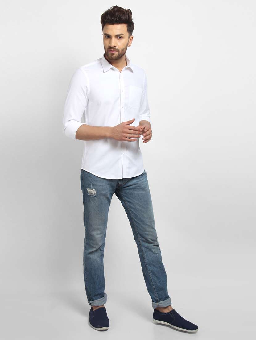 mens solid casual shirt - 16773645 - Standard Image - 3