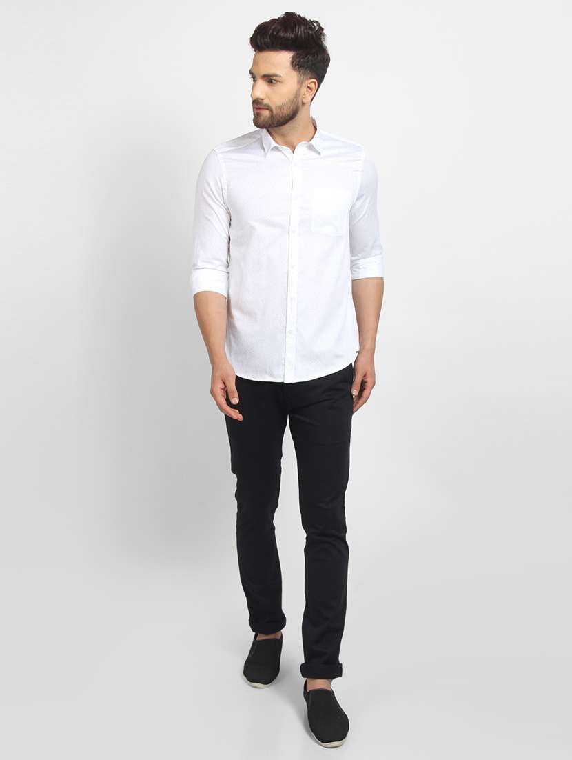 mens micro print formal shirt - 16773668 - Standard Image - 3