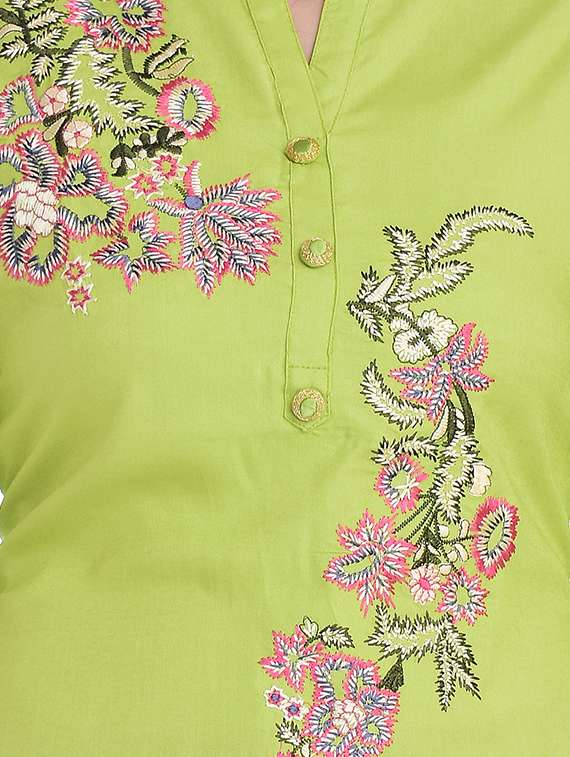 embroidered straight kurta - 16773731 -  Standard Image - 3
