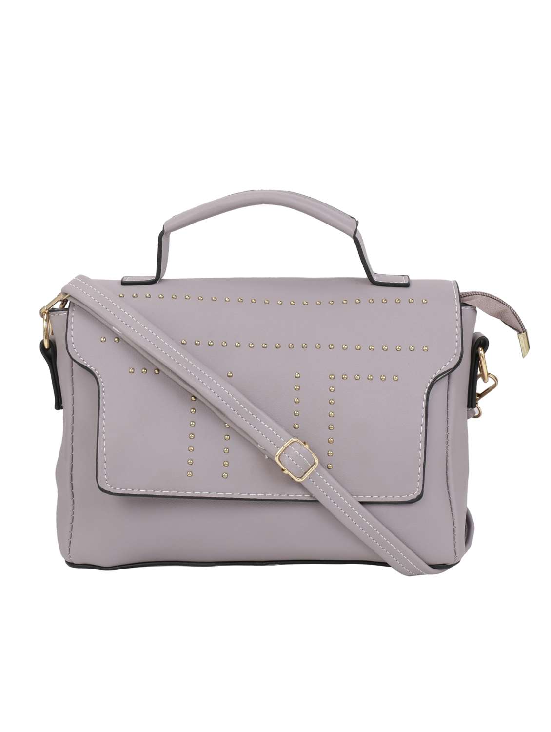 grey leatherette regular sling bag