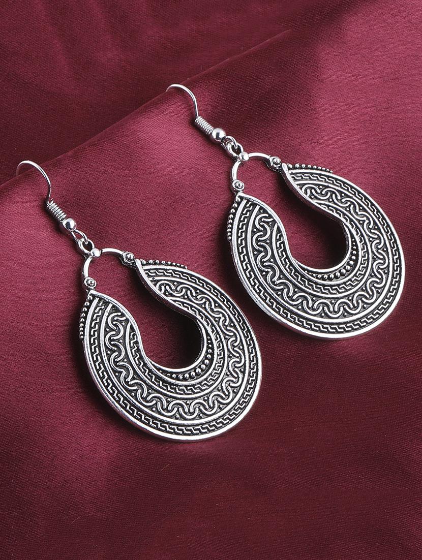 silver metal drop earring - 16774613 - Zoom Image - 0