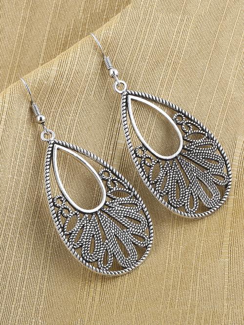 silver metal drop earring - 16774618 - Standard Image - 0