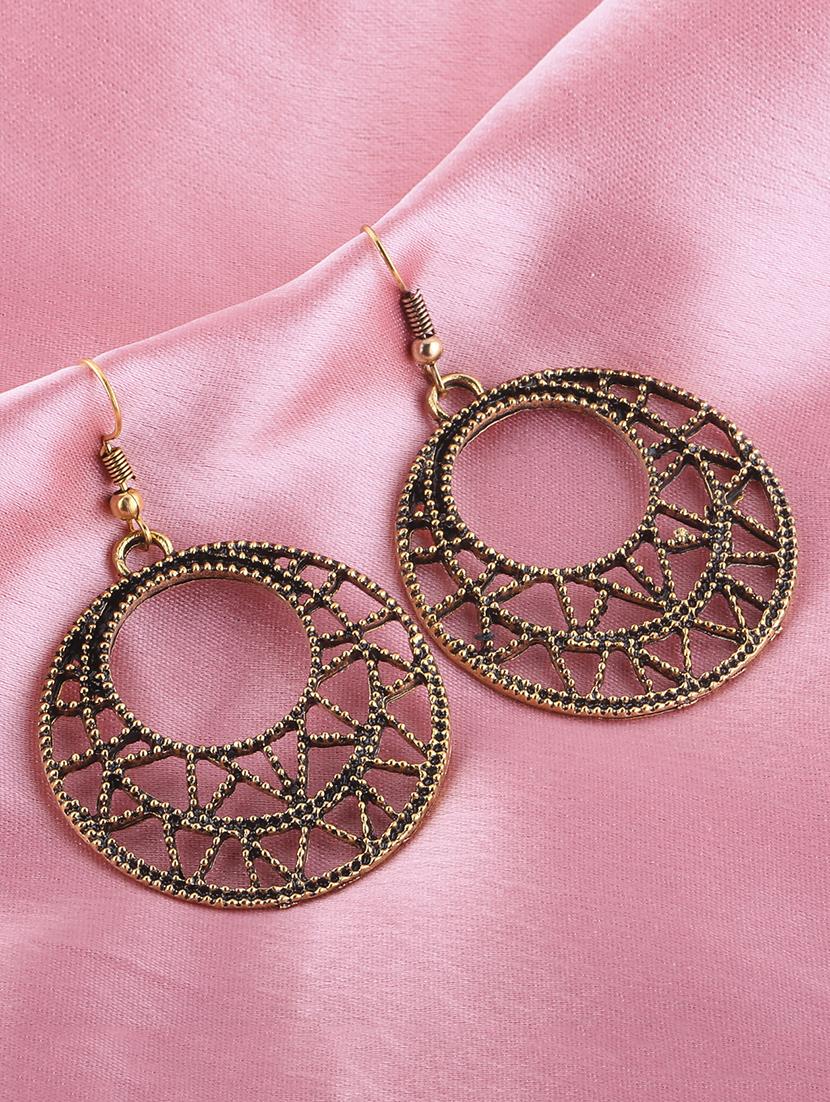 gold metal drop earring - 16774623 -  Zoom Image - 0