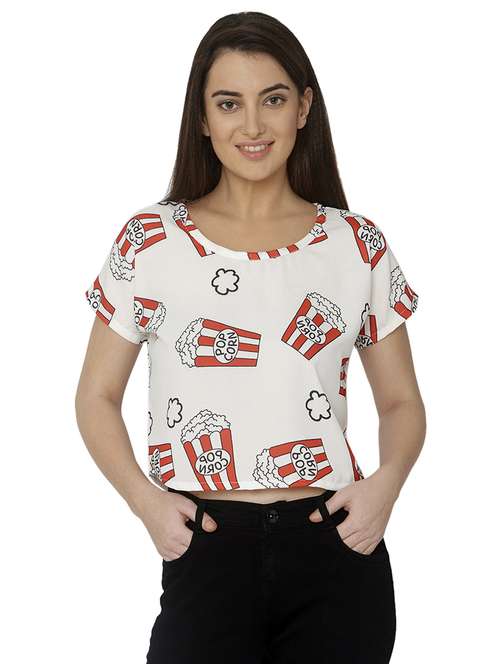 women's white round neck top - 16775181 -  Standard Image - 0