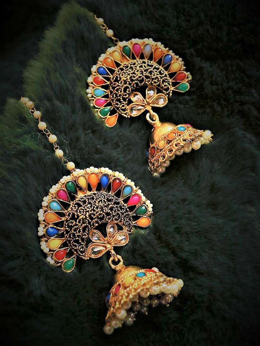 Buy online Multi Colored Metal Jhumka from fashion jewellery for