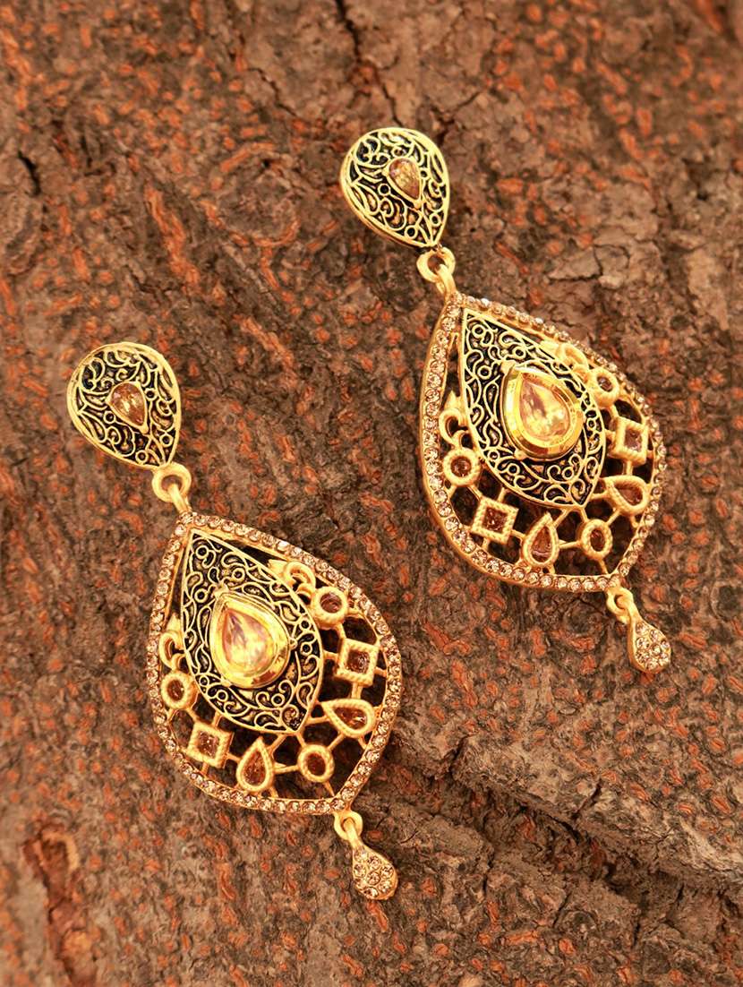 multi colored metal drop earring