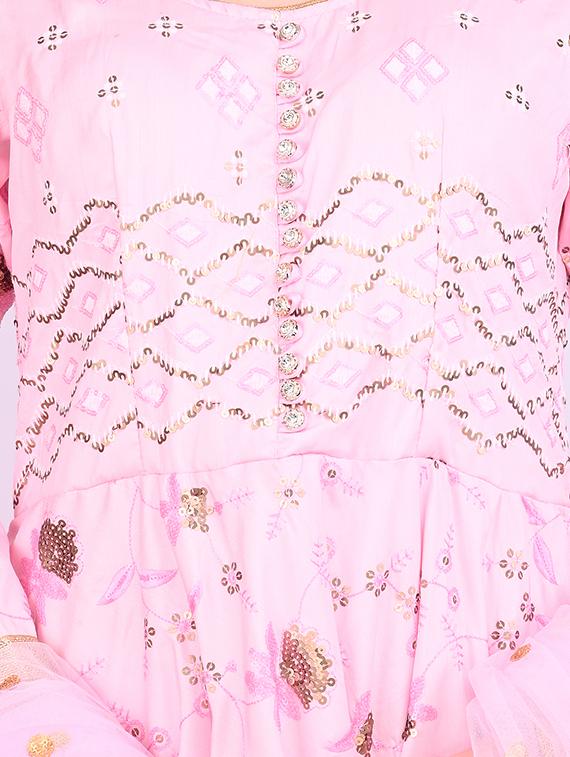 embellished a-line kurta dupatta set - 16781250 - Standard Image - 3