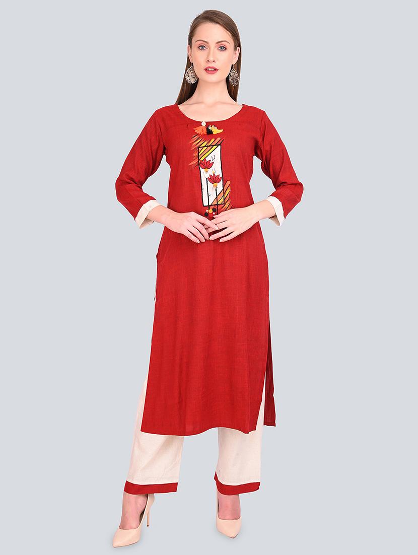 printed kurta palazzo set - 16781297 -  Zoom Image - 0
