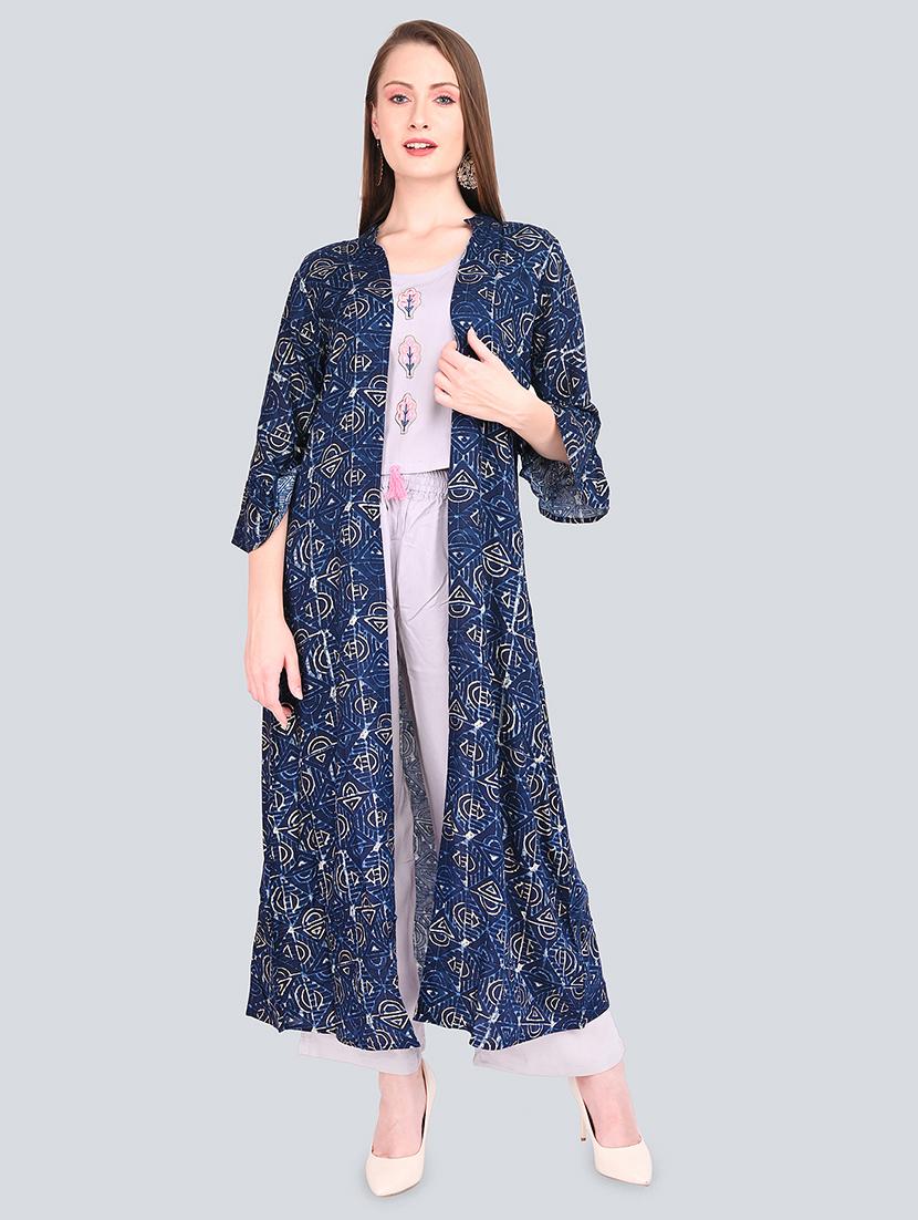 indigo kurta palazzo set - 16781306 -  Zoom Image - 0