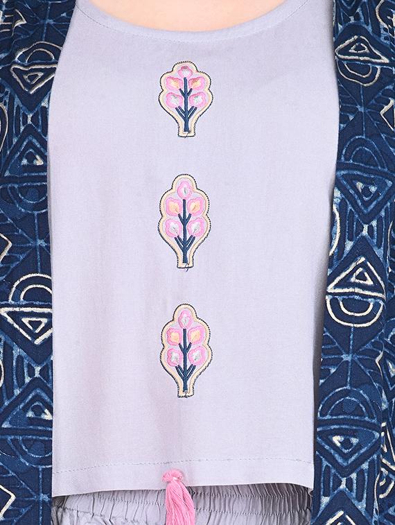 indigo kurta palazzo set - 16781306 - Standard Image - 3