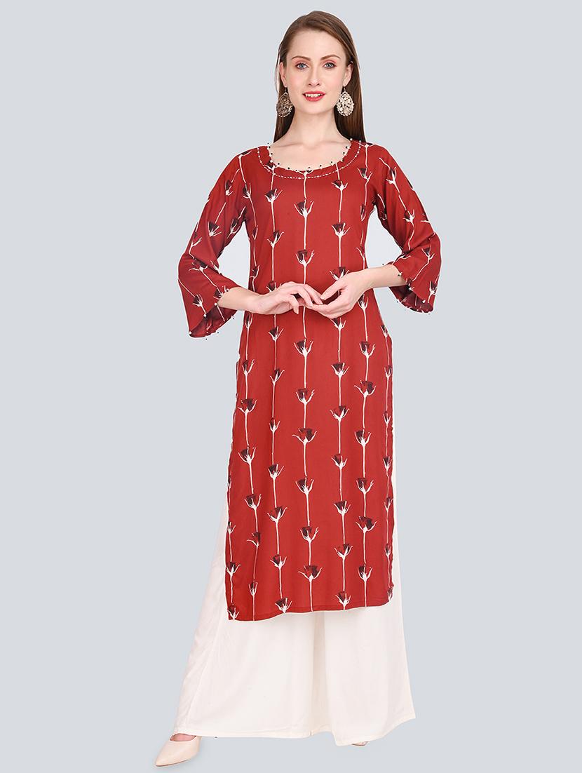 floral print straight kurta - 16781341 - Zoom Image - 0