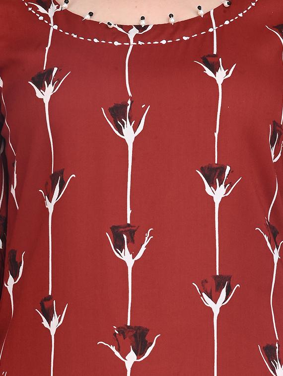 floral print straight kurta - 16781341 - Standard Image - 3