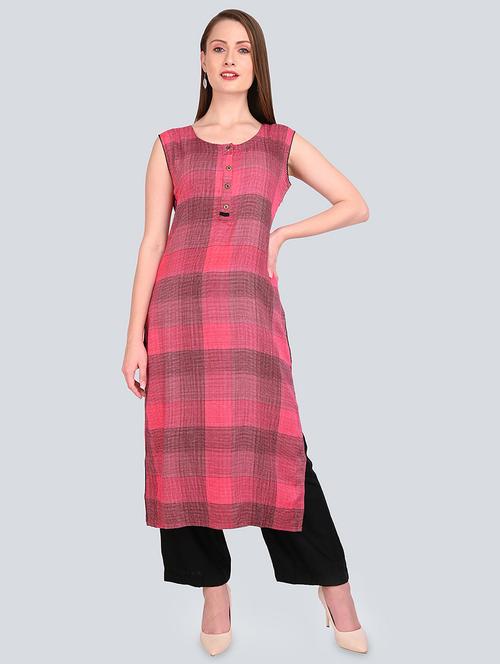 check print straight kurta  - 16781344 -  Standard Image - 0