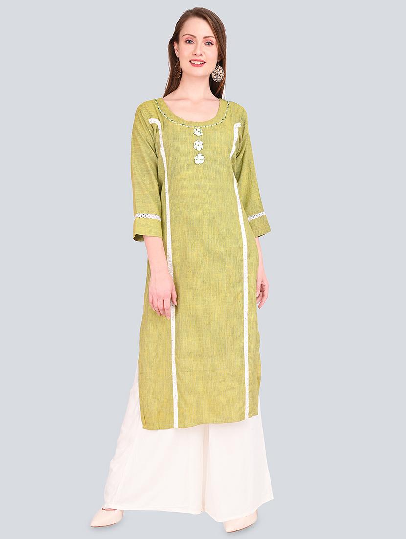 solid straight kurta - 16781347 - Zoom Image - 0