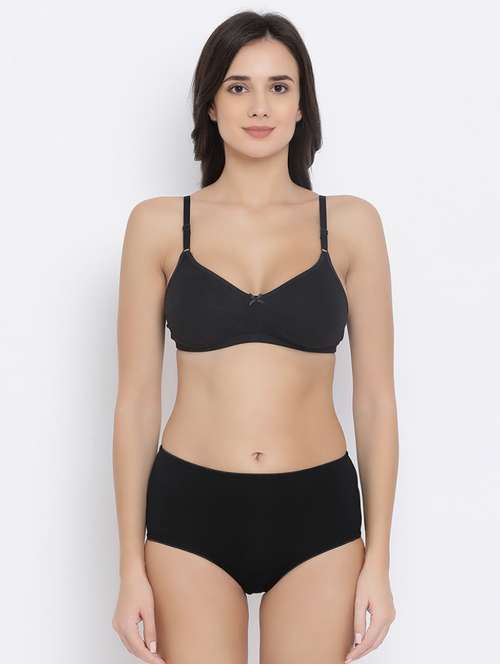 bow patch solid bra and panty set - 16783155 -  Standard Image - 0