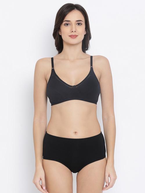 bow patch solid bra and panty set - 16783251 -  Standard Image - 0