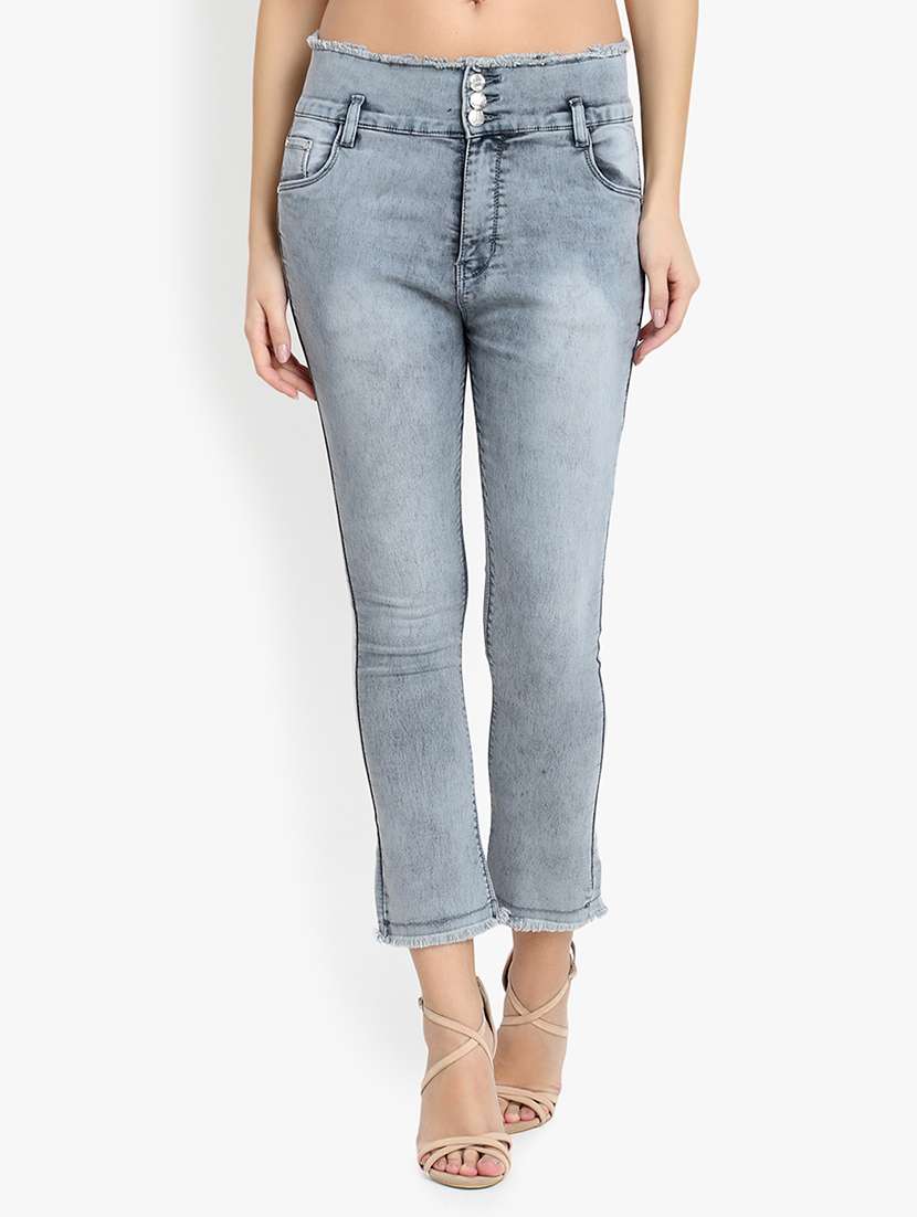 mid rise frayed jeans - 16783494 - Zoom Image - 0