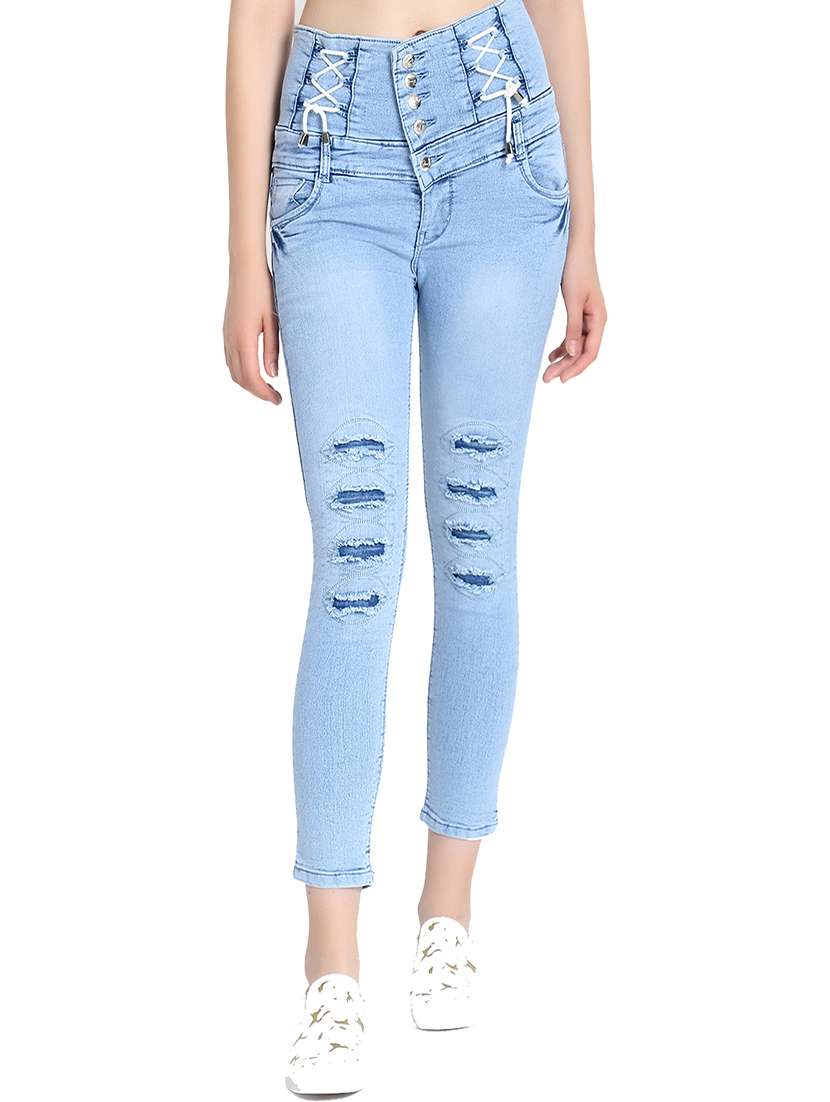 high rise distressed jeans  - 16783497 -  Zoom Image - 0