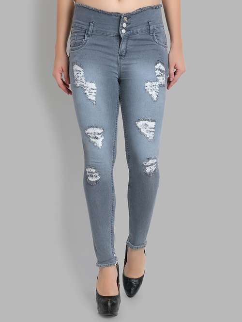 high rise distressed jeans  - 16783526 -  Standard Image - 0