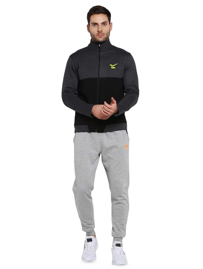 grey color block casual jacket - 16790302 -  Standard Image - 3