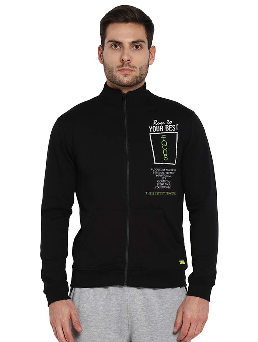 black typographic chest print sweatshirt