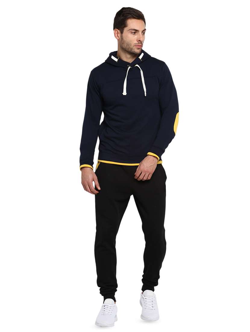 navy blue solid sweatshirt - 16790322 -  Standard Image - 3