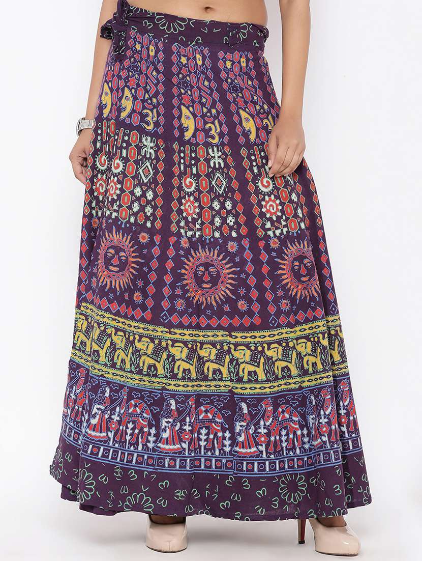printed long skirt