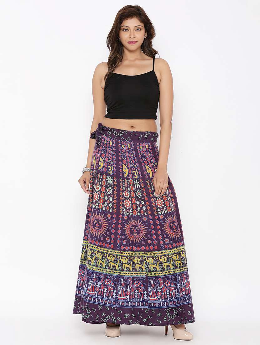 printed long skirt - 16791049 -  Standard Image - 3