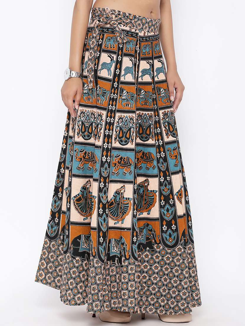 printed long skirt
