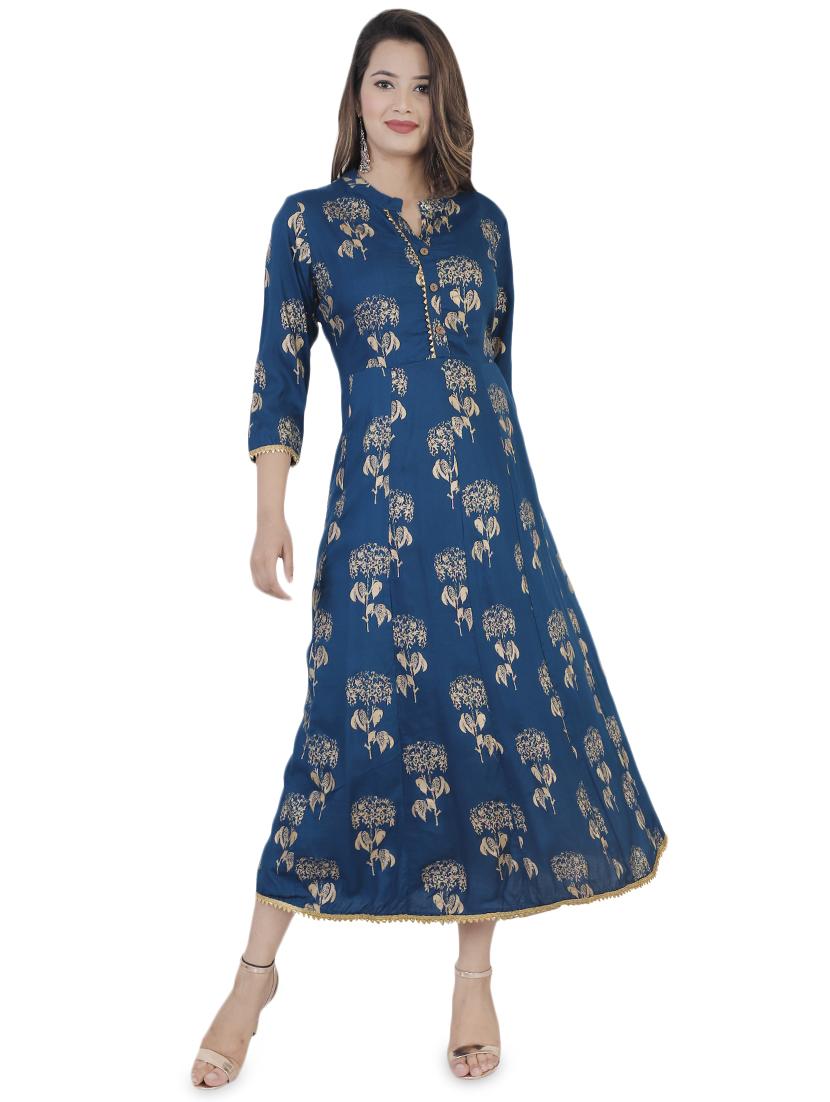 floral flared ethnic dress