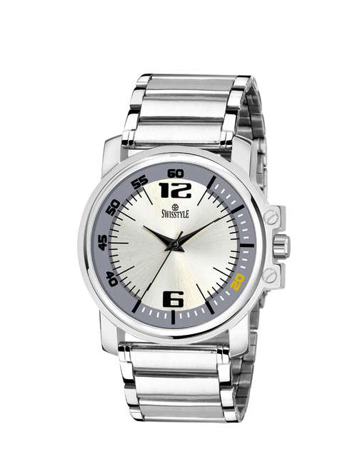 swisstyle  analog white dial men watch-ss-gr807-wht-slv-ch - 16791327 -  Standard Image - 0