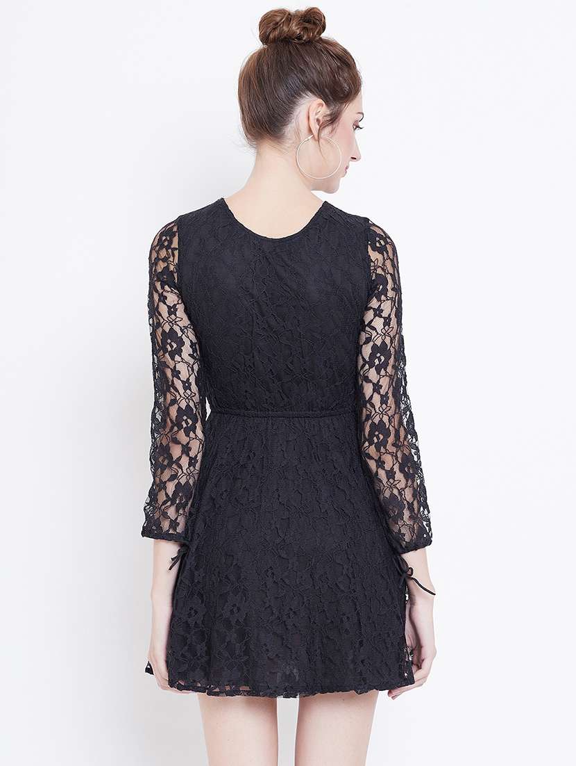 women's fit & flare self design dress - 16792335 -  Standard Image - 3