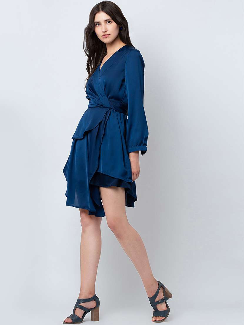 women's wrap solid dress - 16792343 -  Standard Image - 3