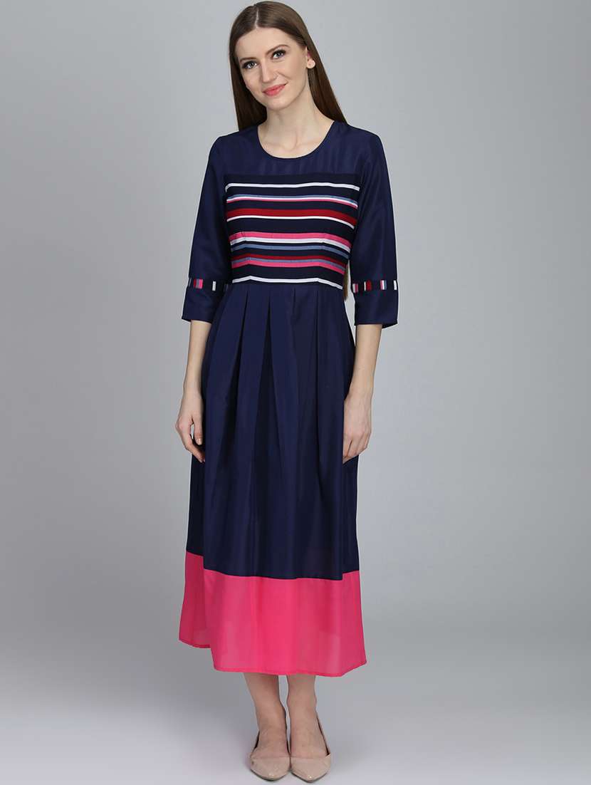 women's fit & flare striped dress - 16792360 -  Standard Image - 3