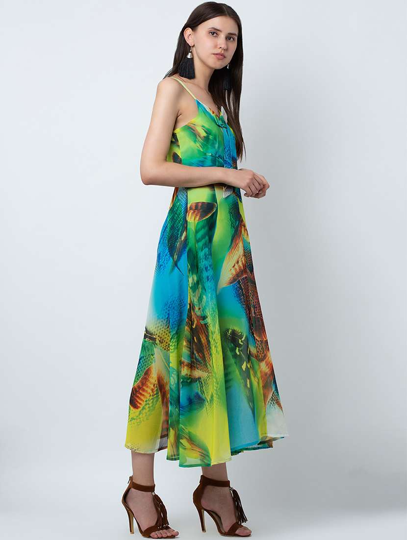 women's fit & flare self design dress - 16792379 -  Standard Image - 3