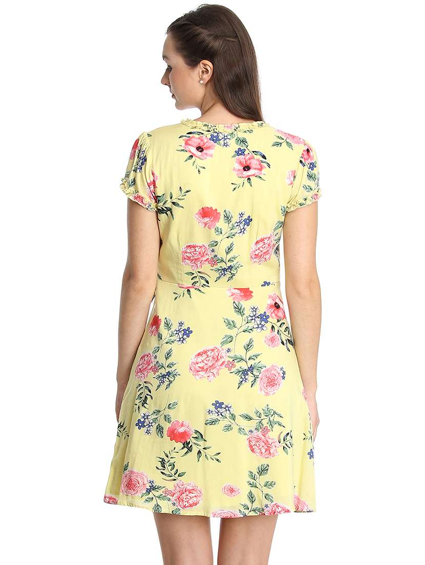 frill detail floral wrap dress  - 16792399 -  Standard Image - 3